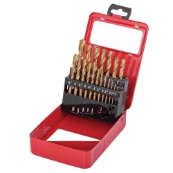 Свредла за метал 19бр ø1.0-10mm HSS + TIN к-т