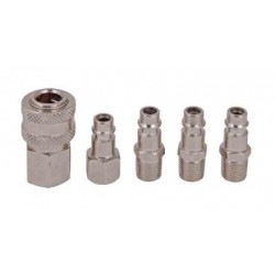 Накрайници пневм. бърза връзка 1/4" 5бр к-т QC01 RD